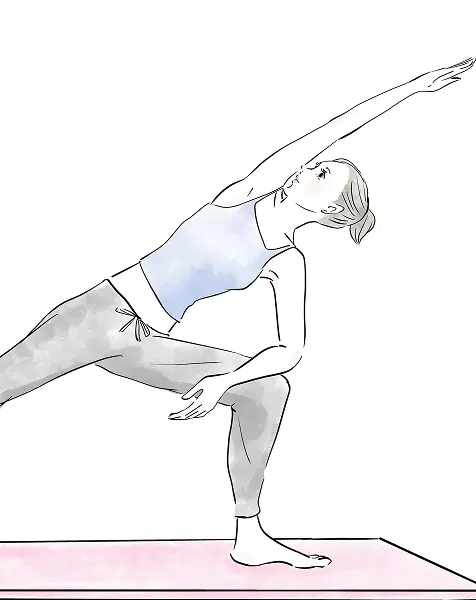 ピラティスレッスンを受けている様子